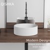 Round Vessel Sink 14 Inch Above Counter - White Ceramic