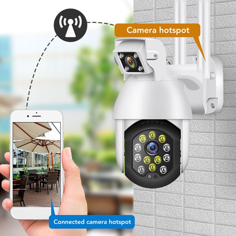 Camera Wireless Dual Lens 2 Way Voice Waterproof Security Camera