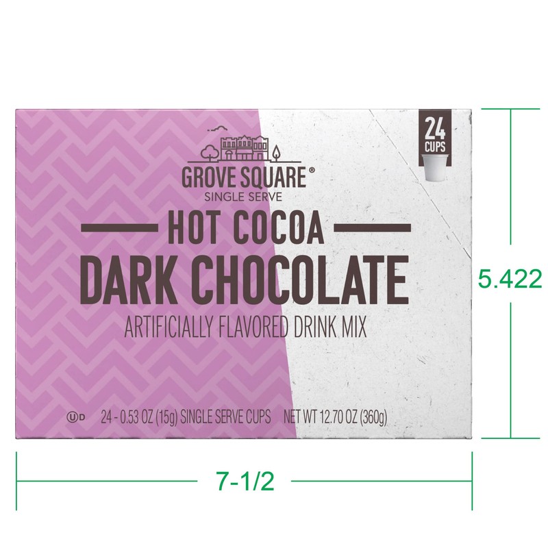 Grove Square Hot Cocoa Dark Chocolate, 24 Single Serve Cups