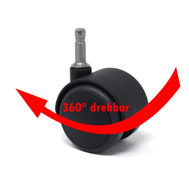 Design61 Set of 4 Universal Furniture Castors Rubber Castors for