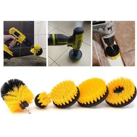 Tidy Monster 5Pack Cleaning Brush Power Scrubber Cleaning Brush Extended Long Attachment Set All Purpose Scrub Brushes Kit Yellow