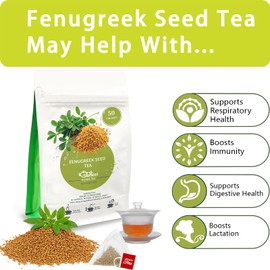Samcci - Fenugreek Seed Tea Bags, 50 Teabags, 3g/bag - Natural Healthy Fenugreek Methi Seeds Herbal Tea - Non-GMO - Caffeine-free - Support Digestion & Improve Heart Health
