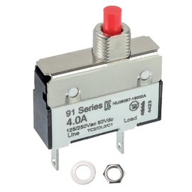 EPLZON 4A 4 Amps 125/250V AC 50V DC Manual Reset Push Button Thermal Circuit Breaker Overload Protection Quick Connect Terminals Switch for Upright Vacuum Cleaner(1Pack)