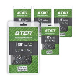 8TEN Full Chisel Chainsaw Chain 36 Inch .058 3/8 115DL for Husqvarna 591151515 501842815 (5 Pack)