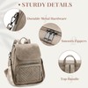 VASCHY Backpack for Women, Chevron Quilted Vegen Leather Flap Backpack
