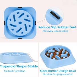 Slow Feeder Dog Bowls,Agemin Keep Pets Busy and Prevent Puppy Overeating,Slow Down Eating Speed,Non-Slip and Anti-Bloating Maze Dog Licking Bowls,Suitable for All Breeds of Pets