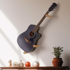 DAZZLIFE Acoustic Horizontal Guitar Hangers for Wall Wooden Wall Mount (Wood Color)