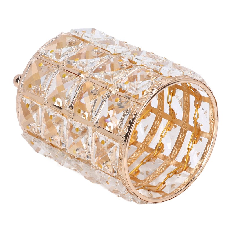 Crystal Makeup Brush Holder European Style Rounded Crystal Glass Cosmetic