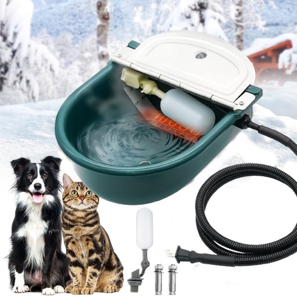 Heated Water Bowl for Outdoor Cats & Dogs, Automatic Winter