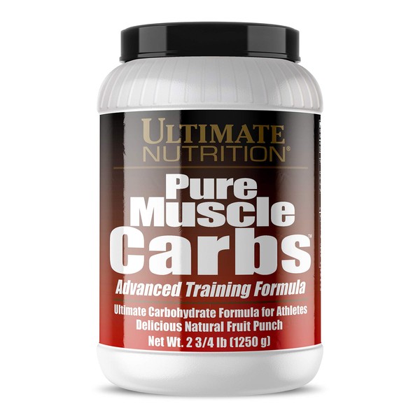 Ultimate Nutrition Pure Muscle Carbs - Complex Carbohydrate Powder for Sustained Energy - No Fat, No Cholesterol -Calorie for Muscle Gainers and Athletes, Fruit Punch, 2.75 Pounds