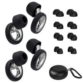 Gutevoz Plus Ear Plugs Noise Cancelling 2 Sets, Soft Silicone Ear Plugs for Sleeping, Noise Sensitivity, Reusable Concerts Ear Plugs Hearing Protection 30dB - 8 Pairs Ear Tips in XS/S/M/L - Silver