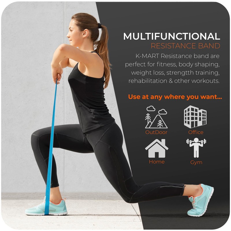K-MART Resistance Bands Set of 5 - Exercise Band with