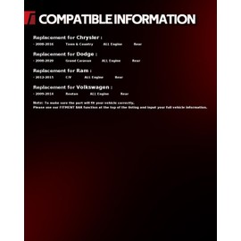 Torchbeam Heavy Duty Shock Absorber Strut for Dodge Grand Caravan 2008-2020, Rear Left Right, OEM Replacement, Enhanced Damping Performance, Direct Bolt On Fit 37290 * 2