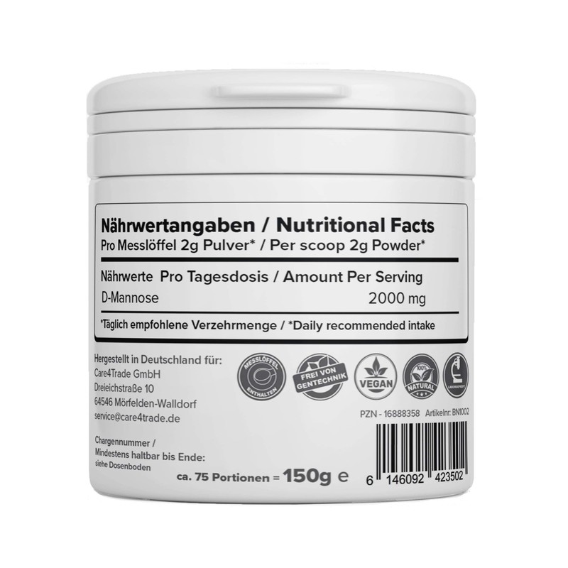 D Mannose Powder 150 g - Pure & Natural No