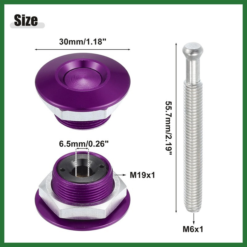 Motoforti Purple Bumper Release Lock Latch Hood Lock Push Button