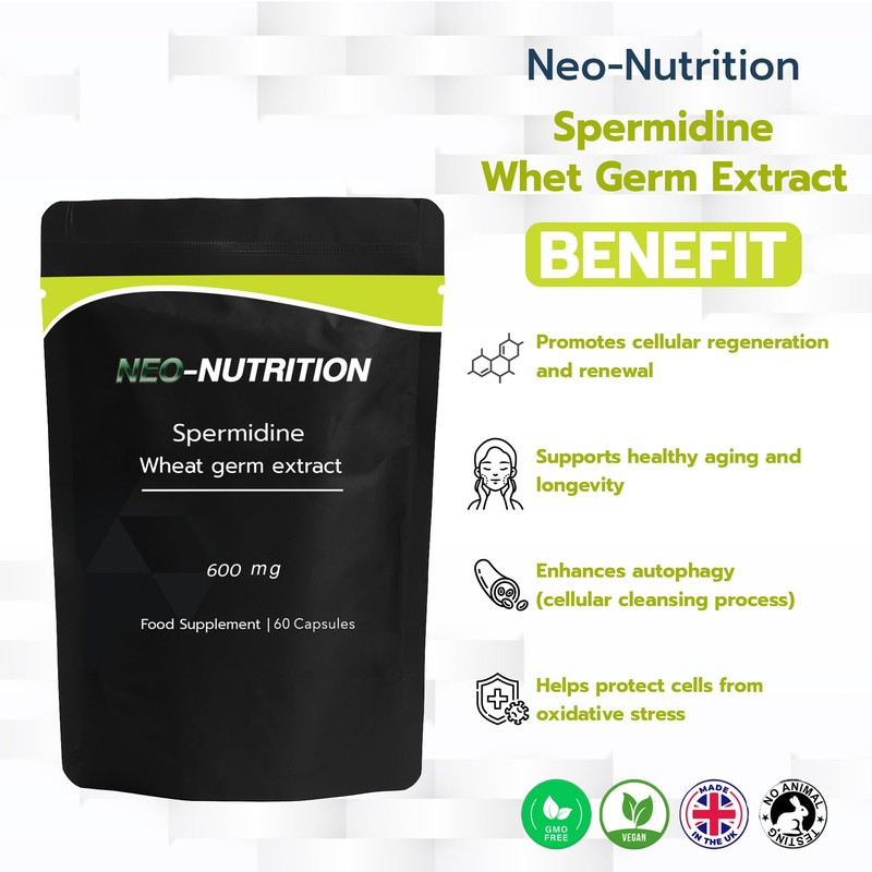 Spermidine Wheat Germ Extract – 600mg per Capsule - 6mg