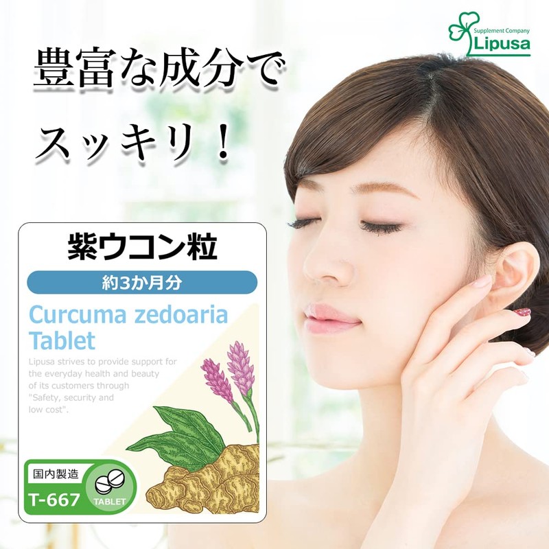 【リプサ公式】 紫ウコン粒 約3か月分×2袋 T-667-2 国内製造