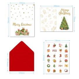 Christmas Cards with Envelope Set, 24 Pieces Christmas Cards, Christmas Card Postcard, Christmas Folding Cards Blank, Premium Christmas Cards with Seal Christmas Stickers, Christmas Card Postcard