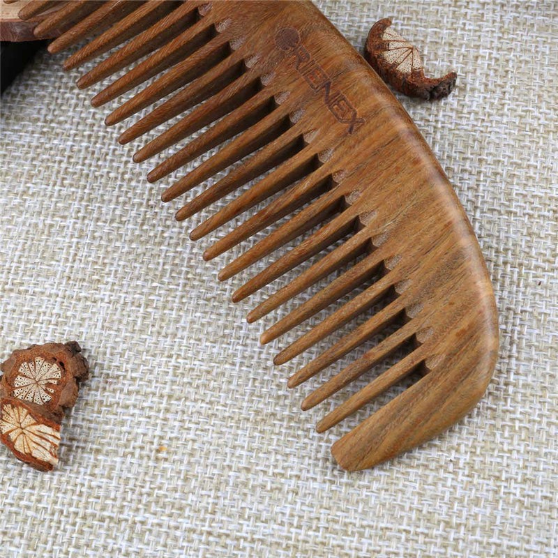 Orienex, High-quality Comb, Water Buffalo Horn, Crescent, Scalp Massaging, Anti-Static,