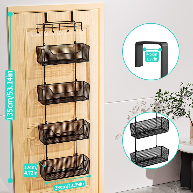 HapiRm Over The Door Organizer - Hanging Door Organizer with