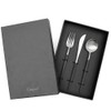 (Cutipol) GOA Gore Dinner Set, 3 Pieces, Black Matte Silver,
