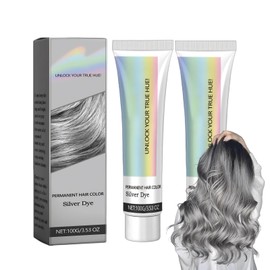 Hair Color Silver Cream Silbergraue Haartönungscreme 2 Stück Haarfärbecreme - Temporäre Natürliche Farbe für Alle Haartypen, Semi-Permanent