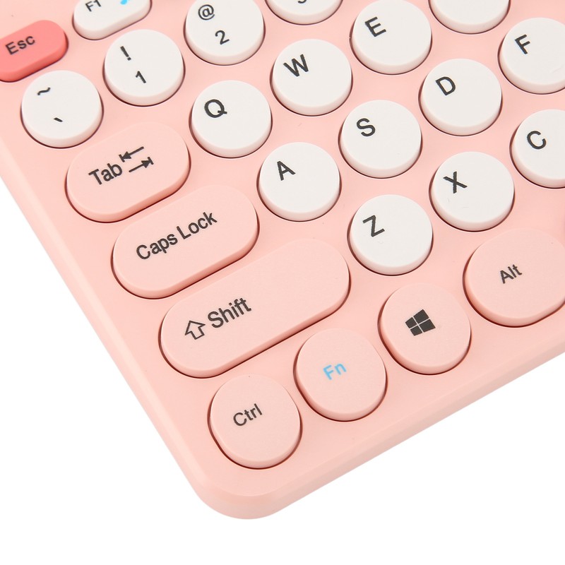 Wireless Keyboard Mouse Set Stylish Slim Round Keycaps Mute Ergonomic