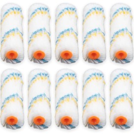 IFAMIO Pack of 10, 4 Inch Inch Paint Roller Covers Small Roller Refills 1/2 Inch Inch Nap Woven Cotton Mini Paint Roller Covers Brush Replacement Set for Painting Walls Floor Fence Cabinet