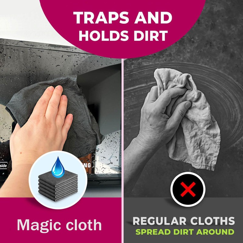 Genie Cloth Magic Cloth, Magic Cleaning Cloth,Lint Free MicrofiberCleaning Cloths