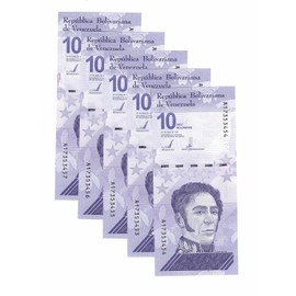 WORLDCOLLECTOR 5 x 10 Million Bolivar Soberano Uncirculated, New UNC