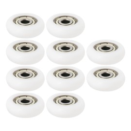 Create idea 10pcs Nylon Carbon Steel Pulley Wheels Ball Bearing Guide Roller for Furniture Hardware Accessories Sliding Doors Glass Sliding Doors (5x23x7mm)