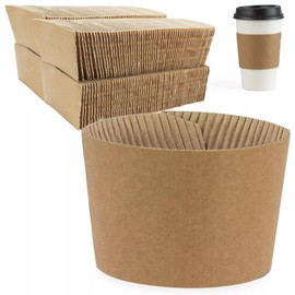 Disposable Coffee Cup Sleeves for Hot Cold Coffee Paper Cups 10-20 oz. (100)