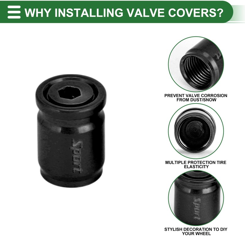 Motoforti Tire Valve Stem Caps Tyre Valve Dust Covers 8x13mm