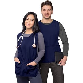 BITALY Cobbler Apron 2 Deep Front Pockets Double Adjustable Tie Closure Drawstring Universal Man Woman 28 inch length 18.5 inch width Navy Blue Color UK SIZE XL (20-30)