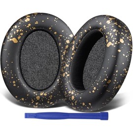 SOULWIT Earpads Cushions Replacement for Sony WH-XB910 XB910N Extra Bass Noise Cancelling Headphones, for Sony WHXB910N Headset, Ear Pads with Soft Protein Leather, Noise Isolation Foam - Black Gold