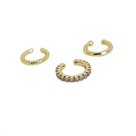 6 Pieces of Ear Cuffs, Twisted Ear Cuffs, Zircon Ear Cuffs, Adjustable Ear Hooks, Non-pierced Threaded Earrings for Men and Women (Gold, Silver)
