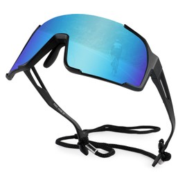 OULAIQI Baseball Sunglasses for Men Women,Sports Cycling Glasses for Running Driving Fishing Volleyball Mountain Bike Sunglasses with UV Protection (BLUE)