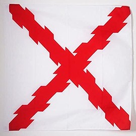 Burgundy Cross Flag 3' x 3' for a Pole - Croix de Bourgogne Flags 90 x 90 cm - Banner 3x3 ft with Hole - AZ FLAG