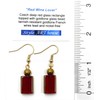 "Red Wine Lover" Wine Red Glass Rectangles with Goldtone Accents;