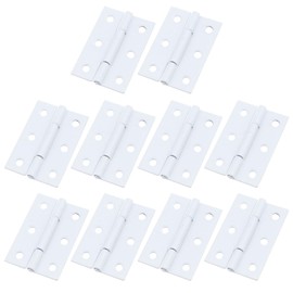 T Tulead Butt Hinges Iron Cabinet Hinges Wooden Box Hinges Furniture Hardware White,2"x1.34",10pcs with Mounting Screws