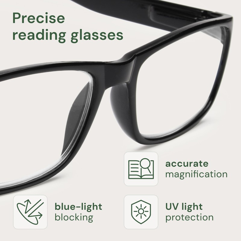 Gaoye 2-Pack of Reading Glasses - Blue-Light Filter, UV Protection