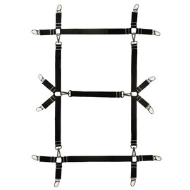 Bed Sheet Straps,Fitted Sheet Clips,Adjustable Bed Sheet Fasteners for Fitted Bed Sheets, Bed Scrunchie for Mattress Pad Covers (Black3)