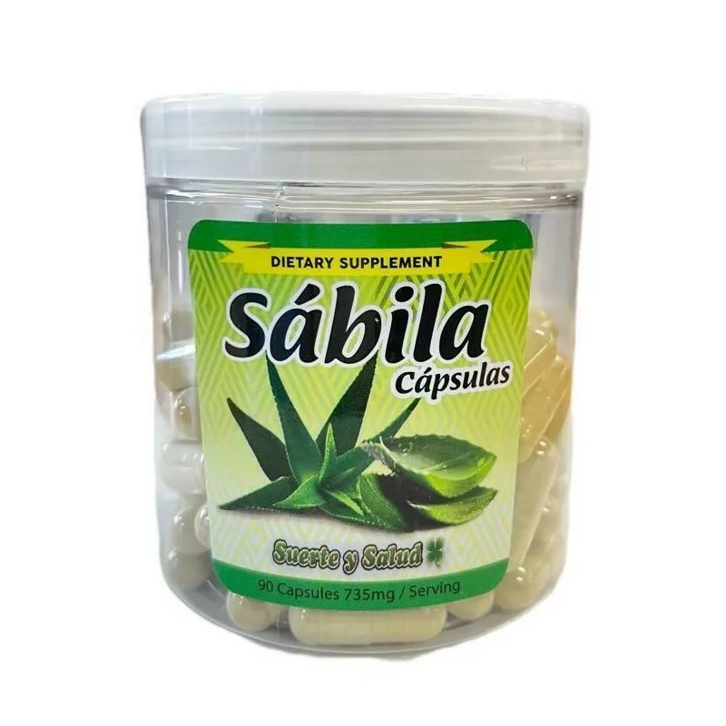 Suerte Y Salud Sabila (Aloe Vera) 90 Capsules 735mg 100%