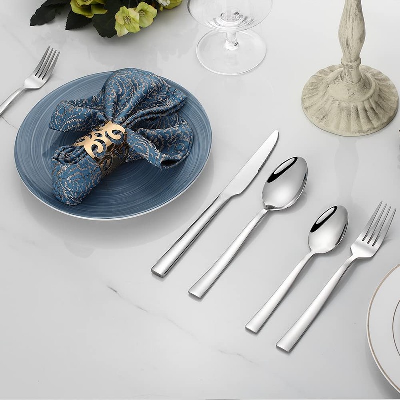 Silverware Set for 2, CXJY 10-Piece Stainless Steel Flatware Cutlery