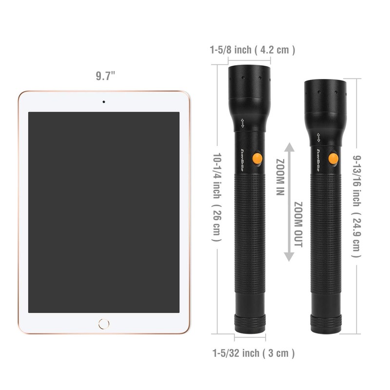 EverBrite Ultra Bright Tactical Flashlight, 900 Lumen Zoomable Adjustable Focus,