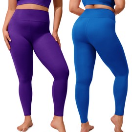 VALANDY Creamlush 3 Pack Plus Size Leggings for Women-High Waisted Soft Stretchy Yoga Pants,L-5XL