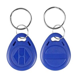 YAVIS EM4305 10 x RFID Transponder Chip Key Writeable Key Ring 125 KHz Close EM ID Card Label Token Keyfob, Colour Blue
