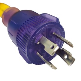 Parkworld Generator Distribution 4-Prong 30 AMP NEMA L14-30P to 5-20R Four-outlets (T-Blade 5-15R) Flat Extension Cord with 2 of 20amp Circuit Breaker (50FT)