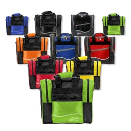 EMAX Aloha Wave Bowling Ball Bag, One Ball Bowling Bag, Bowling Bag for Ball & Shoes, Bowling Bag with Carry Handles, Bag for Men, Women, Children (Deluxe - Lime)