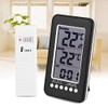 LCD Digital Indoor Outdoor Thermometer Clock Temperature Meter Wireless Transmitter